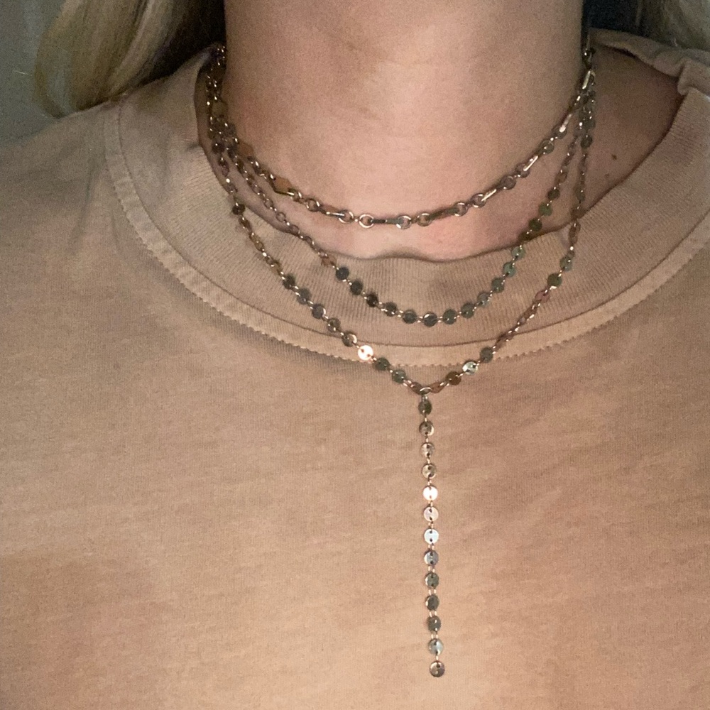 Rose gold 3 layer necklace
